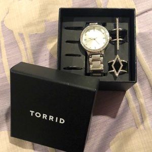 Torrid Silver Bling Ring Set